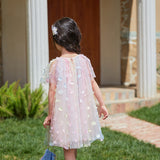 Girls Cute XINGX Dress 2024 New Baby Girl 3-6 Years Old Fashionable Princess Dress Children Summer Dress