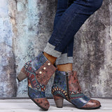 Retro Cross-Border  New Winter Classic Fashion Hand Stitching Jacquard Techniques Fashion Women's Short Boots Wholesale