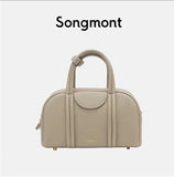 Song Songmont Mountain with Pine Bowling Medium and Small Size Series First Layer Cowhide Portable Crossbody Boston Bag