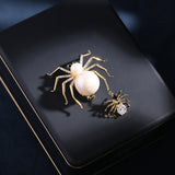 2025 Niche personality new insect animal corsage fixed clothes pin trendy creative design pearl spider brooch