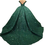 2025Popular, ,  Wedding Dress  New Deep V Shoulder Court Style Fluffy Wedding Dress Trailing Wedding Dress