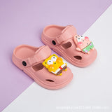 DEANWANGKT Soft Bottom Comfortable Spring and Summer Older Younger Child Closed Toe Half Slippers Summer Children Baby Cute Cartoon Slippers