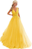 2025V-neck tulle ball dress lace applique long ball dress  new formal evening dress