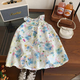 Girls' Braces Skirt Summer 2024 New Children's Beach Princess Dress 1-3-6 Years Old Baby Dress Summer