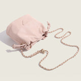 DEANWANGKT 2025 Puff Pump with Bucket Bag Women's  Fashion Pink Chain One Shoulder Crossbody Bag ins Hot Style Simple Cloud Bag
