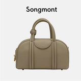 Song Songmont Mountain with Pine Bowling Medium and Small Size Series First Layer Cowhide Portable Crossbody Boston Bag