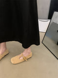 2025  Vintage Mary Jane Shoes Women's Flat popular Fall Andra Red Square Head T with Soft Soled Beanie Ladyshoes Granny Shoes