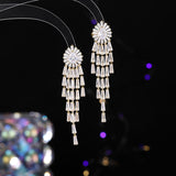 2025 High-end niche earrings  personalized fashion  elegant earrings 925 silver needle long fringed earrings women