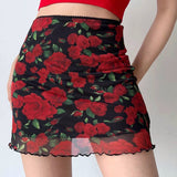 deanwangkt - Vintage Roses Mesh Skirt ~ HANDMADE