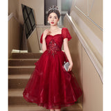 2025 Black evening dress skirt 2025 new banquet temperament high-end sense light luxury niche dinner host high-end  style