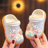 DEANWANGKT Eva Children's Closed Toe Hole Shoes Summer Girls Boys Baby Indoor Soft Bottom Non-Slip Kid's Cartoon Sandals