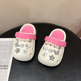 DEANWANGKT Children's Slippers Parent-Child Girls Summer New Home Soft Bottom Hole Shoes Girls Beach Slippers Boys Outdoor Wear