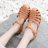 DEANWANGKT  New Flat Sandals for Women Outdoor All-Matching Summer Closed Toe Women Fashion Shoes Wholesale Stall Supply