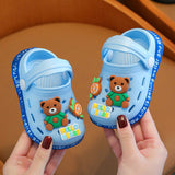 DEANWANGKT Eva Children's Closed Toe Hole Shoes Summer Girls Boys Baby Indoor Soft Bottom Non-Slip Kid's Cartoon Sandals