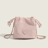 DEANWANGKT 2025 Puff Pump with Bucket Bag Women's  Fashion Pink Chain One Shoulder Crossbody Bag ins Hot Style Simple Cloud Bag