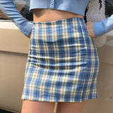 deanwangkt - Cara Plaid Skirt // Blue