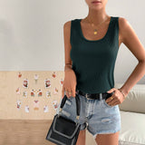 Hot trade New  women's clothing  u-neck sleeveless casual waffle home wear vest top spot