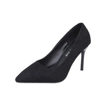 DEANWANGK  Spring and Autumn New Black High Heels Women Low-Cut Pointed-Toe Stilettos Sexy High Sense Classy Shoes