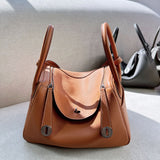 High-Grade New Top Layer TC Cowhide Serafil Line Lindy Bag Large Capacity Fashion Shoulder Crossbody Pillow Bag