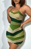 European and American Hot Women's Clothing   New Summer Striped Slim Strap Dress