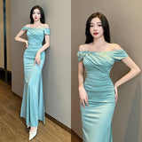 Nightclub Evening Dress Sexy Dress Long Dress Temperament KTV Glade Pedicure Work Clothes Bath Massage Workwear