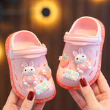 DEANWANGKT Eva Children's Closed Toe Hole Shoes Summer Girls Boys Baby Indoor Soft Bottom Non-Slip Kid's Cartoon Sandals