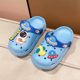 DEANWANGKT New Astronaut Children's Hole Shoes Summer Boys and Girls Baby Closed Toe Eva Sandals Two-Way Children's Sandals