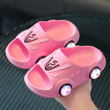 DEANWANGKT Children's Slippers Summer Boys and Girls Home Non-Slip Indoor Handsome Cartoon Car Kid Baby Slippers