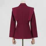 2025 Simple style suit women's  spring new temperament elegant fashion commuter waist suit + loose wide-leg pants