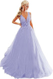2025V-neck tulle ball dress lace applique long ball dress  new formal evening dress
