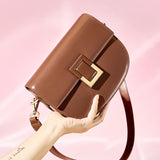 Saddle Bag Women's Crossbody Bag  New Bags Women's Bag Autumn and Winter Light Luxury Leather Women's Shoulder Bag