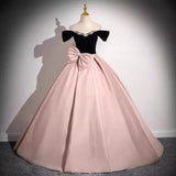 2025 Pink evening dress 2025 new one-word shoulder super fairy  satin princess dress birthday party art test dress dress dress