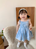 Strictly Selected Girls' Dress 2024 Summer New Children's Korean-Style Strap Princess Dress Baby Baby Bodysuit Baby Dress