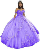 2025Popular, ,   new evening dress one-word shoulder bar mitzvah dress princess dress three-dimensional flower applique dress