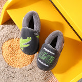 DEANWANGKT Boys and Girls Bag Heel Cartoon Fox Baby Fur Non Slip Cotton Slippers Winter Warm Children's Home Cotton Shoes