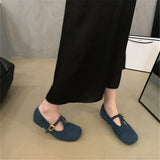 2025  Vintage Mary Jane Shoes Women's Flat popular Fall Andra Red Square Head T with Soft Soled Beanie Ladyshoes Granny Shoes