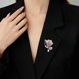 2025 Break the cocoon into a butterfly, elegant and gentle, high-end butterfly brooch, copper inlaid zircon light luxury coat, coat, corsage pin accessories