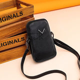 Km Genuine Leather Bag Women's New Mobile Phone Bag Messenger Bag Women's Large Pattern Leather Vertical Coin Pocket Mini Bag