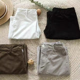 Casual retro autumn shorts, versatile and thin semi-elastic four-color corduroy straight five-point pants 220841