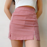 deanwangkt - Rouge Gingham Skirt