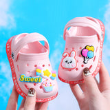 DEANWANGKT Eva Children's Closed Toe Hole Shoes Summer Girls Boys Baby Indoor Soft Bottom Non-Slip Kid's Cartoon Sandals