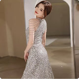 2025 sequined small evening dress 2025 new light luxury party party high sense can usually wear adult ceremony small dress skirt