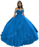 2025Popular, ,   new evening dress one-word shoulder bar mitzvah dress princess dress three-dimensional flower applique dress