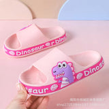 DEANWANGKT Summer Girls' Non-Slip Dinosaur Fun Boys Indoor Cute Cartoon Children's Slippers Bathroom Outdoor Wear Shit Feeling