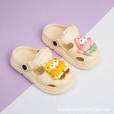 DEANWANGKT Soft Bottom Comfortable Spring and Summer Older Younger Child Closed Toe Half Slippers Summer Children Baby Cute Cartoon Slippers