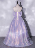 Solvbao Lovely Off Shoulder Lavender Long Party Dress, Cute A-line Tulle Prom Dress