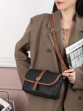 New leather women's bag first layer cowhide TOGO leather contrasting color messenger bag women's small square bag casual versatile bag cover 602