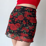 deanwangkt - Vintage Roses Mesh Skirt ~ HANDMADE