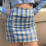 deanwangkt - Cara Plaid Skirt // Blue