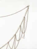 2025  MW3279  waist chain multi-strip cross wave fringed chain pearl grain pendant waist chain waist jewelry
